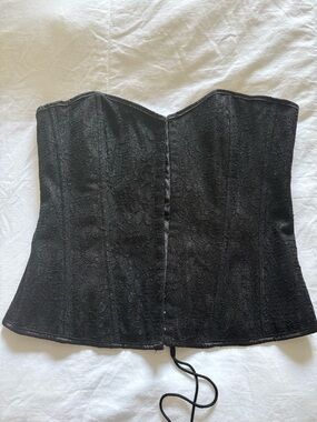 Black Lace Strapless Corset Top